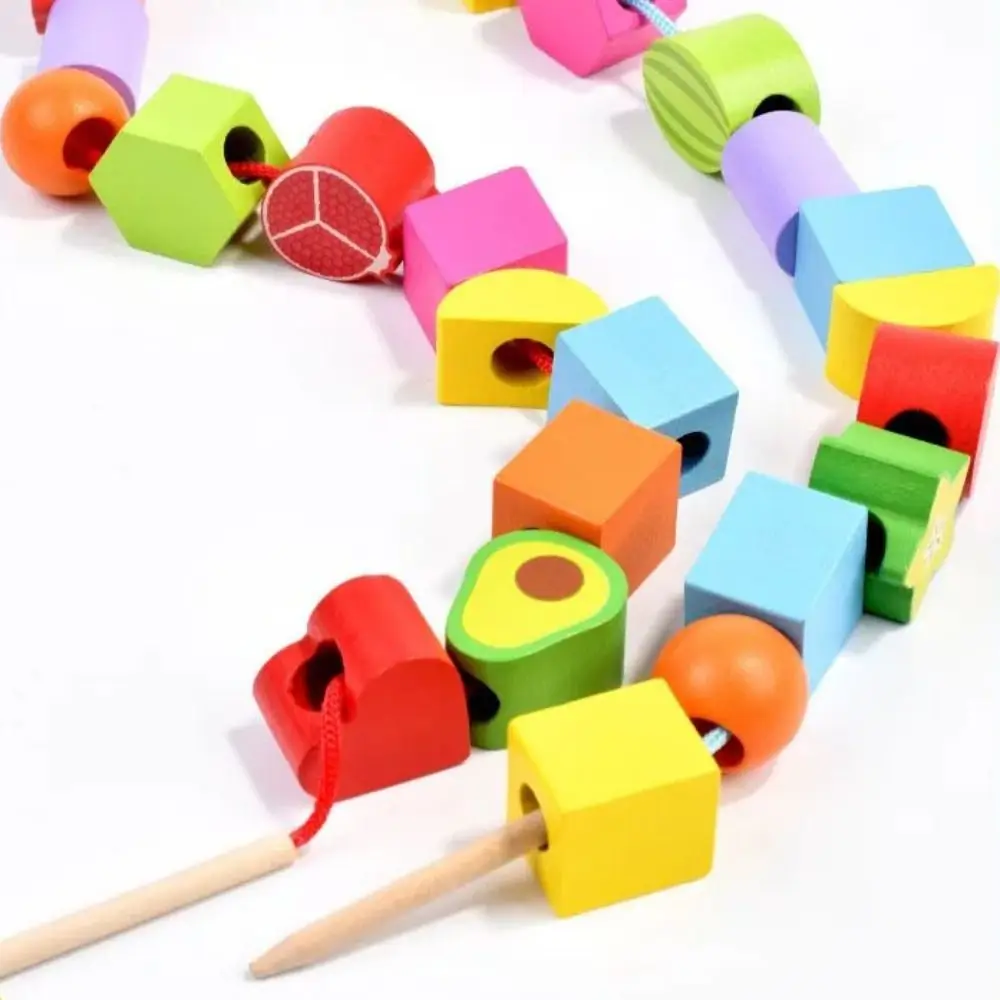Wooden Early Childhood Education Montessori Hand-brain Coordination Bead Cylinder Stacking Recognition Enlightenment