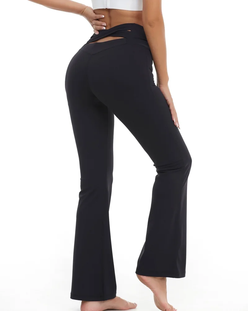 Women's high waisted flared yoga pants, women's gym fitness flared pants, Latin dance pants