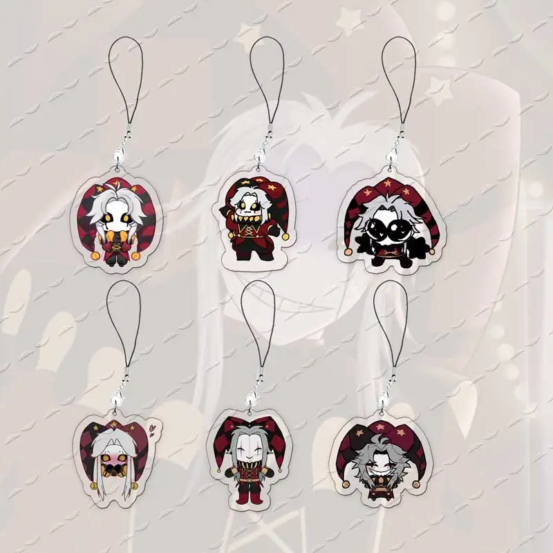 Pingente de Celular Game The Freak Circus Pierrot, Charmoso e Kawaii, em Acrílico, com Design de Palhaço Coringa, Pequeno Pingente, Corrente para Celular, Chaveiro, Presentes para Fãs