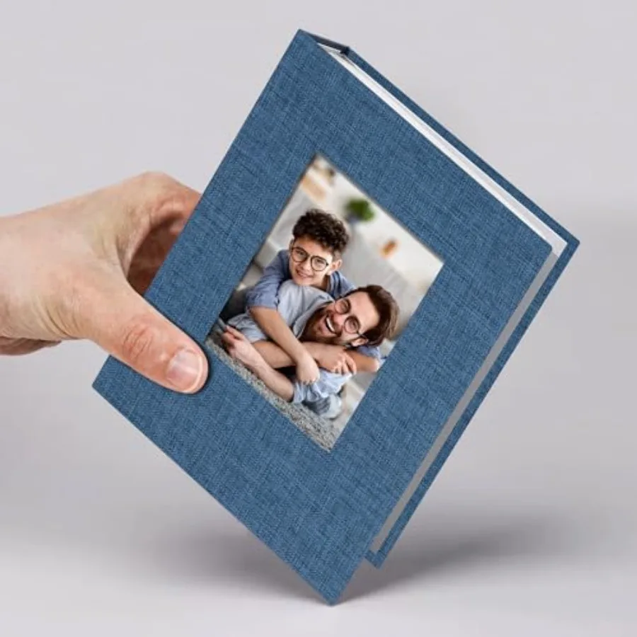 Small Photo Album 4x6 Slip-in Picture Album 50 Pages Holds, Portable Photo Book 4x6 for Wedding Family Baby Travel