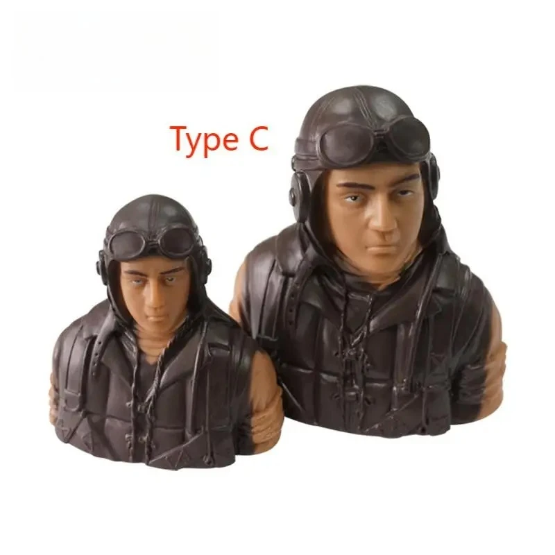 XFlight 1/6 1/5 Scale Civil Pilot Figure with Hat, Brown Green, for RC Airplane Helicopter, Hobby Model Toy Accessories