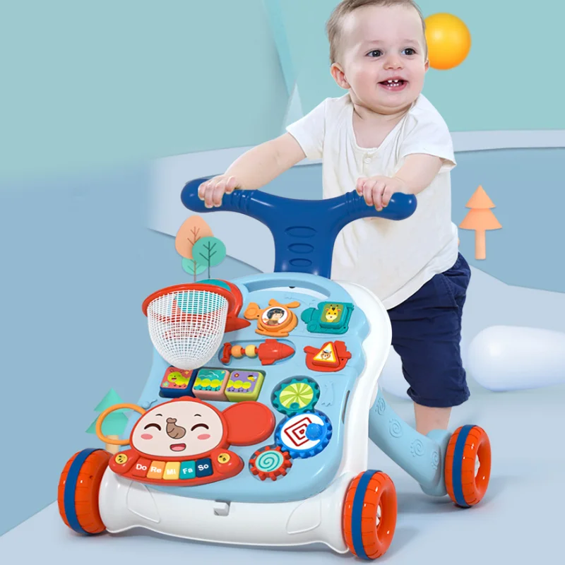 

2-in-1 Multifunctional Game Table Baby Walker with wheel 6-24 Months Stroller Anti-rollover Toddler Walker for baby