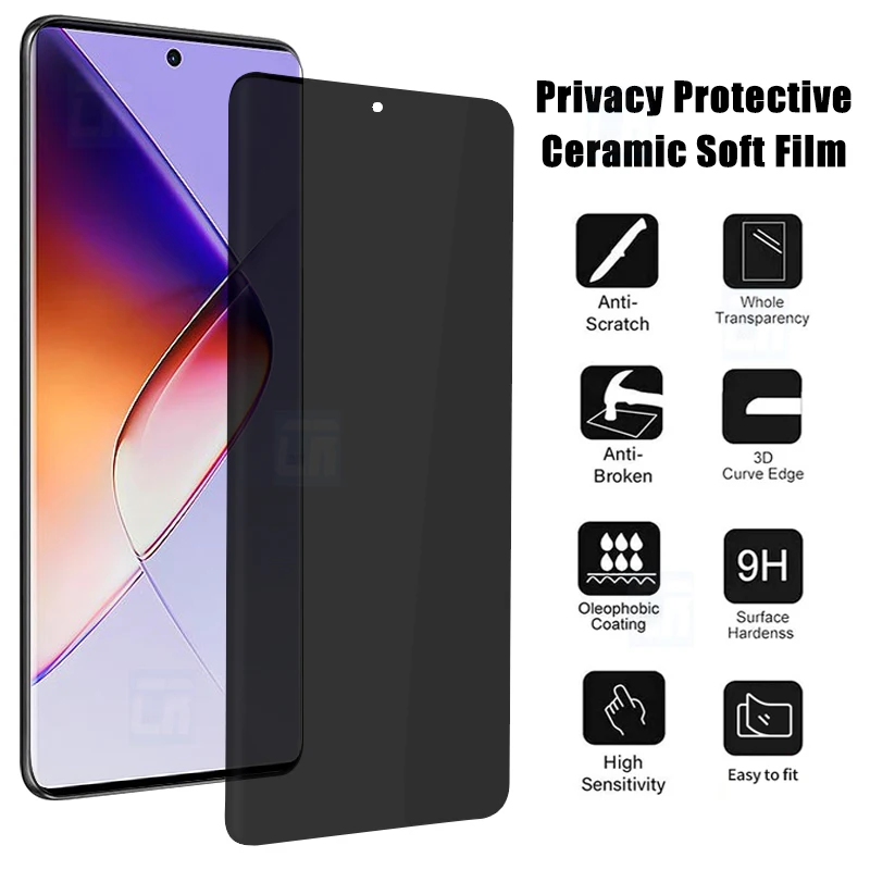 

3D Curved Anti-Spy Ceramic Soft Film For Infinix Note 40 Pro Plus Privacy Screen Protectors For Infinix Zero 30 4G Not Unlock