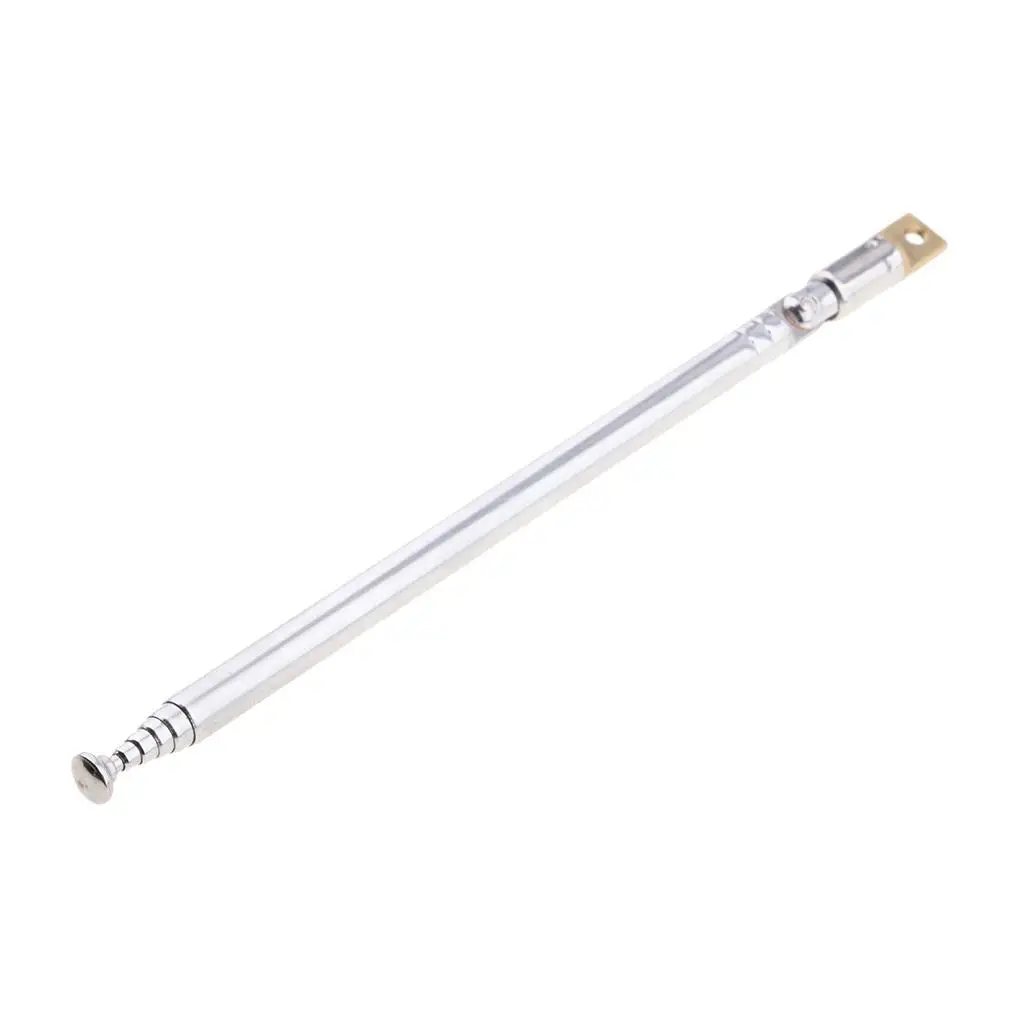 Universal Telescopic Antenna Aerial Six Section Replacement Brass Steel Antenna for Communications Car