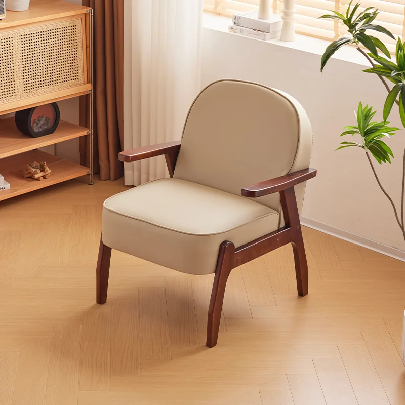 เก้าอี้โซฟาเดี่ยว 2I ทำจากไม้เนื้อแข็ง เก้าอี้พักผ่อนสำหรับระเบียง เก้าอี้เอนนอนสำหรับโรงแรม โฮมสเตย์ ห้องทำงาน ห้องนั่งเล่น อพาร์ทเมนต์ขนาดเล็ก โซฟาขนาดเล็ก