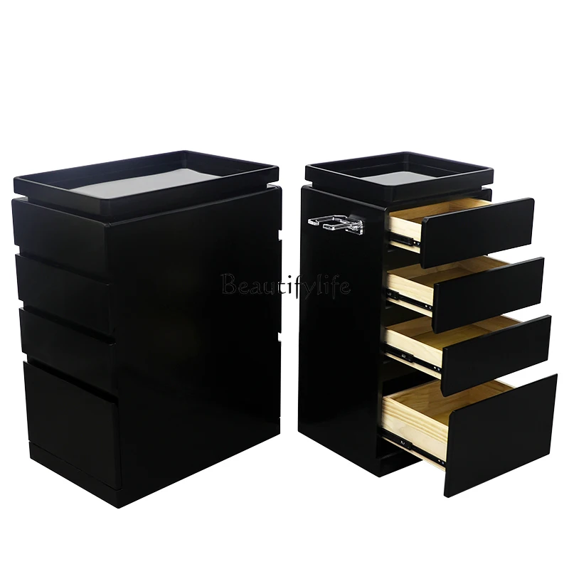 

Barber Shop Storage Locker for Hair Salon Solid Wood Hair Cutting Tool Car