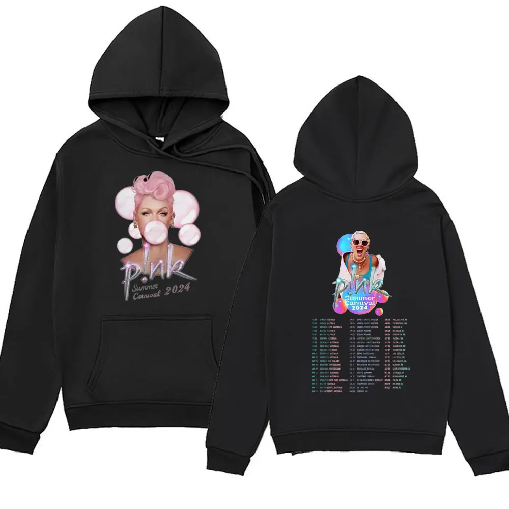 

Singer P!nk Pink Summer Carnival 2024 Festival World Tour Hoodie Men Women Sweatshirt Oversized Fleece Long Sleeve Pullover Coat