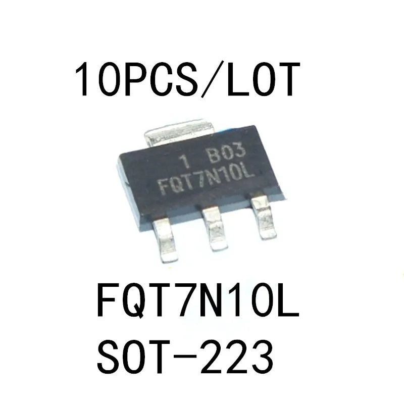 10PCS/LOT FQT7N10L FQT7N10 SOT-223 SMD 1.7A 100V N-channel MOS FET New In Stock Original