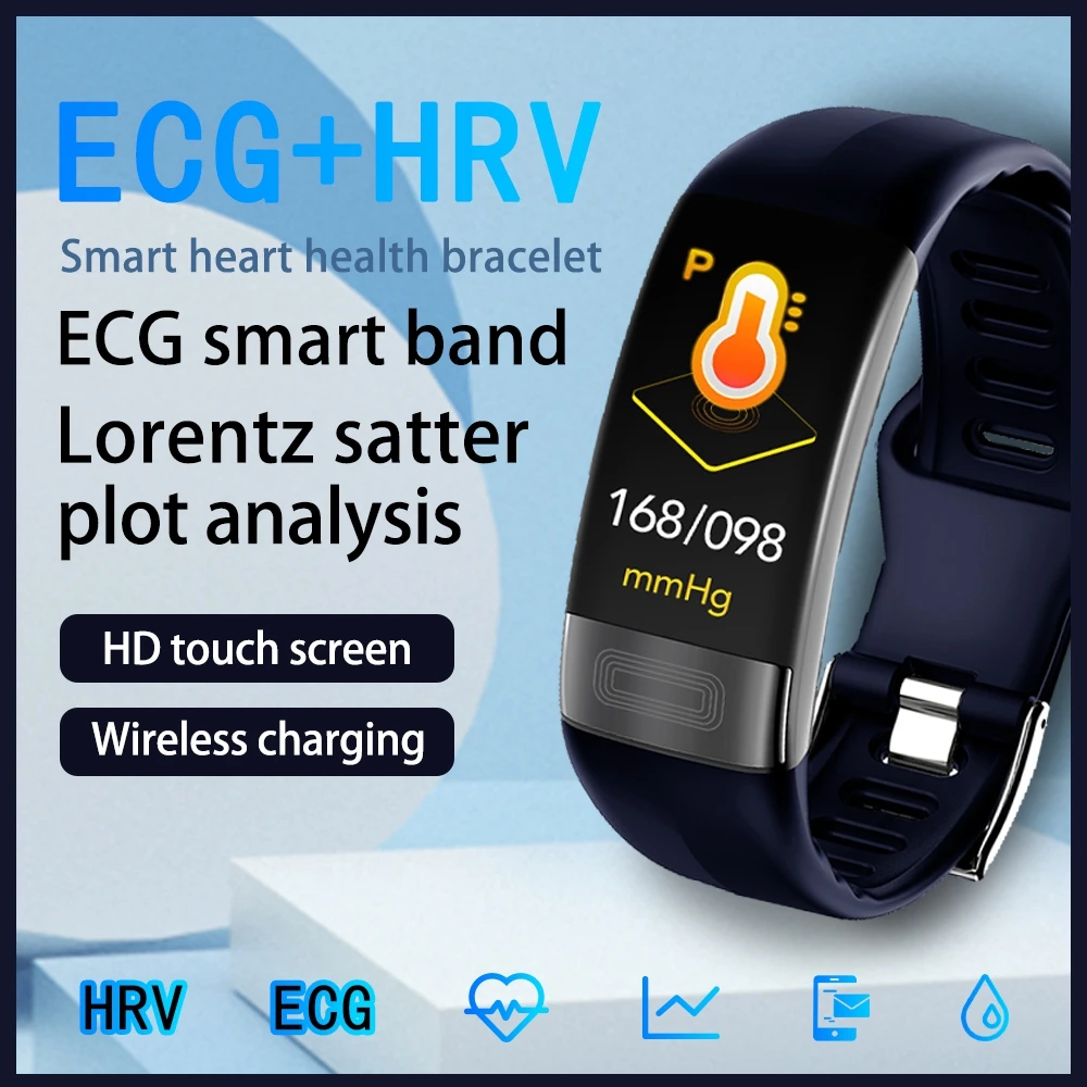 health ECG Smart Bracelet Temperature NIBP Monitor Wirstbands Pedometer Waterproof Fitness Traker Sport Smart Band