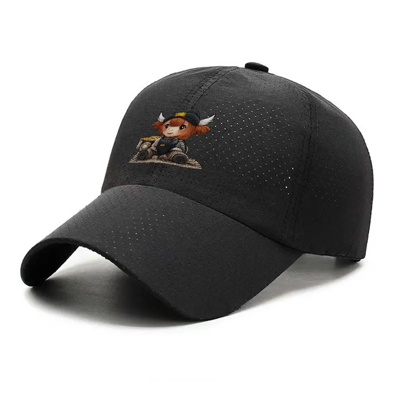 Cute Cowgirl Tractor Quick Dry Baseball Cap Breathable Adjustable Outdoor Sports Hat