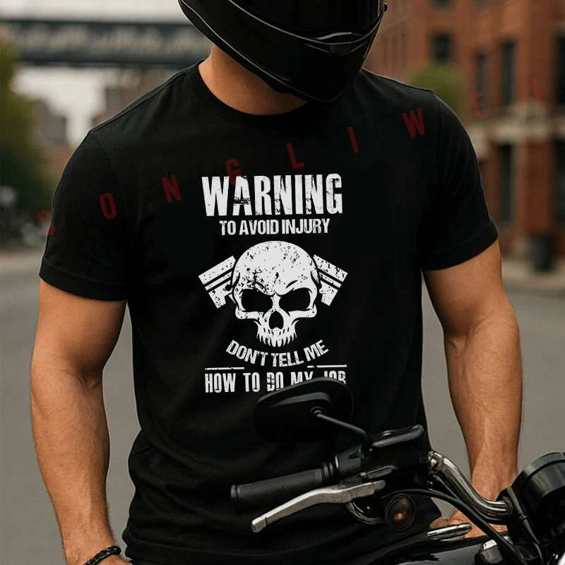 

Mechanic Mechanist Moto Summer Cotton T-shirt Short Sleeved Casual Fashion Basic TShirt