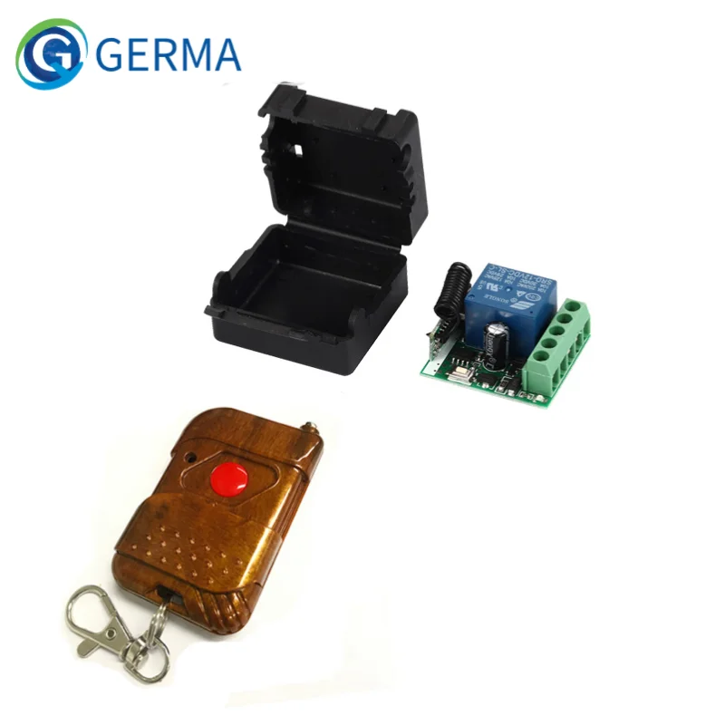 GERMA 433Mhz Universal Wireless RF Remote Control Switch DC 12V 10A 1CH Relay Receiver Module and 433.92 Mhz Remote Controls