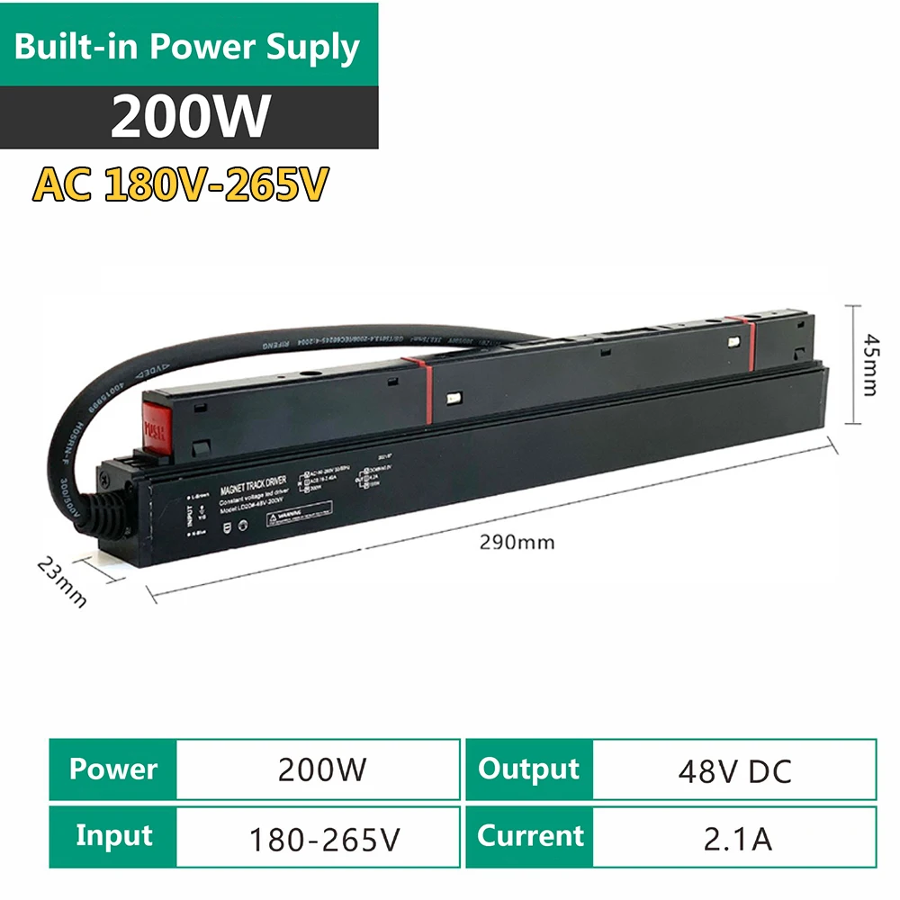 Imagem -04 - Fonte de Alimentação para 48v Magnetic Track Light ac 100v 110v 120v 220v 230v Transformer Led Magnetic Track Lighting System Acessórios