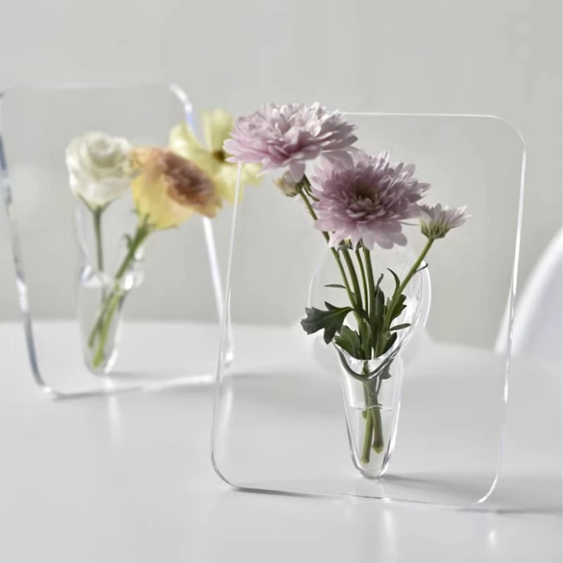 Photo Frame Vase Modern Art Flower Vase Desktop Plant Stand Office Home Gift Wedding Desktop-A26I