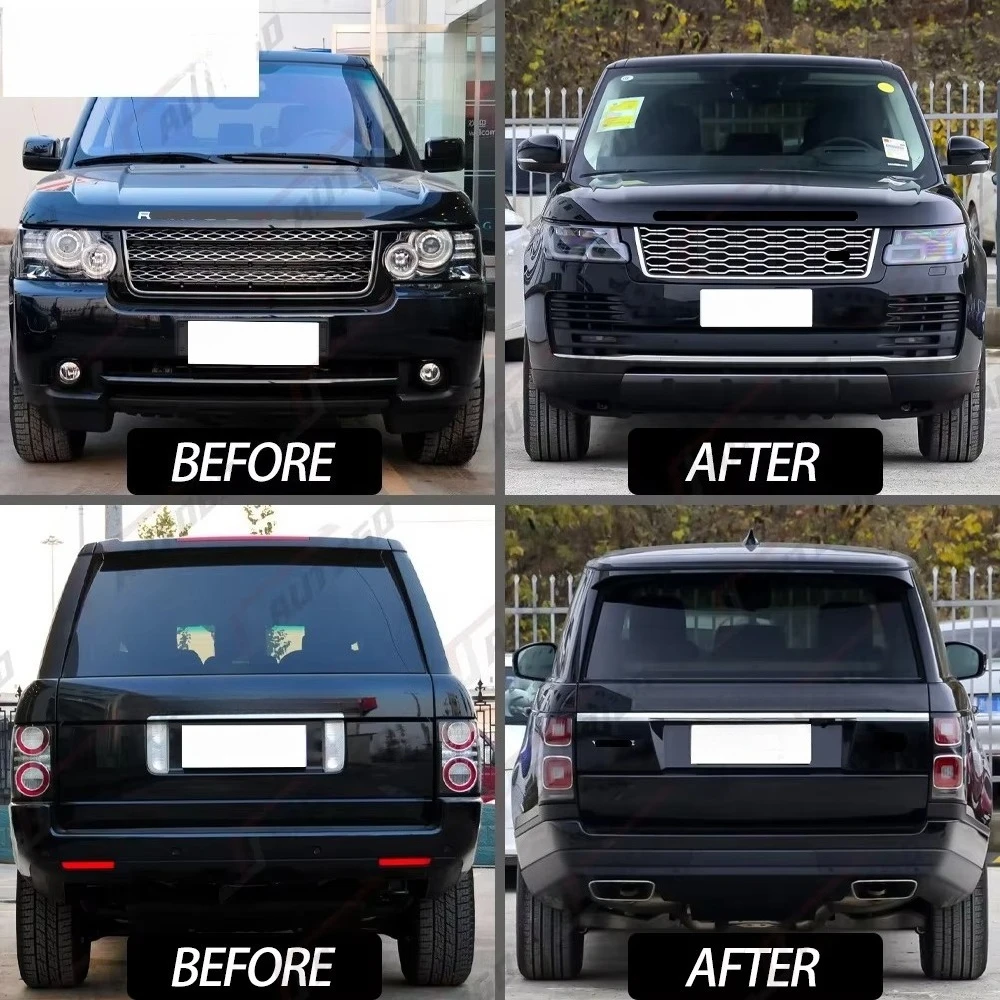 Body Kit for Range Rover L322 Upgrade to L405 Front Rear Bumper Headlight Taillight Hood Bonnet Fender Door Grill Trunk Pipe