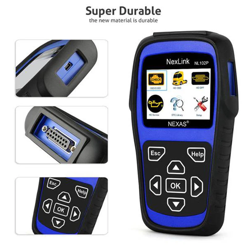 Nexas Nl102p الماسح الضوئي التشخيصي للشاحنة الثقيلة قارئ رمز السيارة Dpf Oilreset-X59A