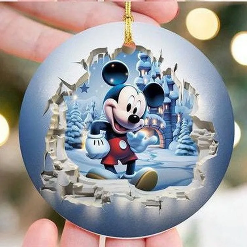 Caliente 2d Disneymickey Minnie Mouse coche decoración de dibujos animados adorno colgante hogar decoración para fiesta de Navidad juguetes regalo de Navidad