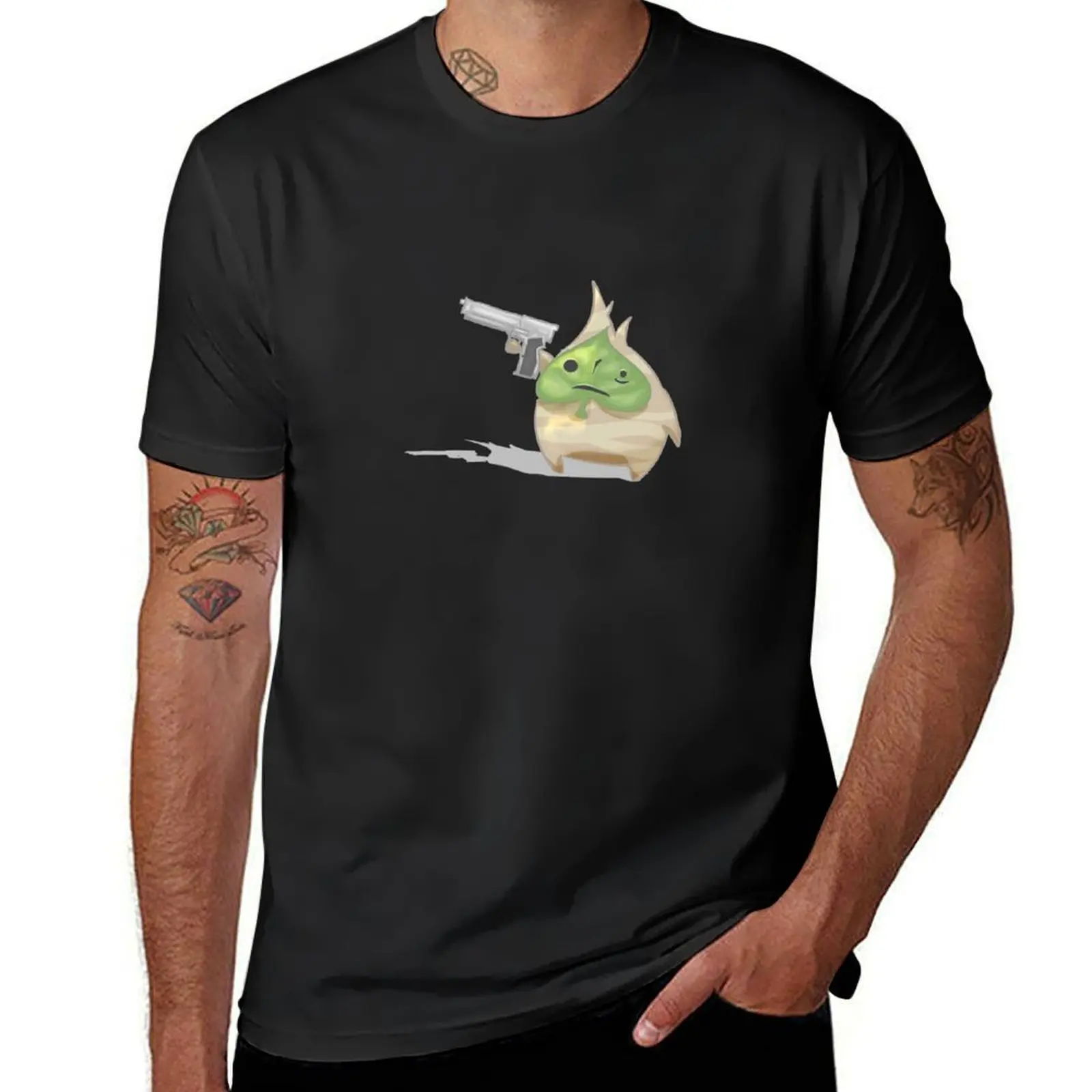 

Классическая футболка Korok Gun, летняя одежда, корейская мода, забавные мужские Графические футболки, большие и высокие