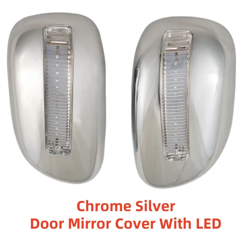 For Toyota  VIOS 2003 2004 2005 2006 2007 Car ABS Chrome Rearview Accessories Plated Trim Door Mirror Cover With LED Light