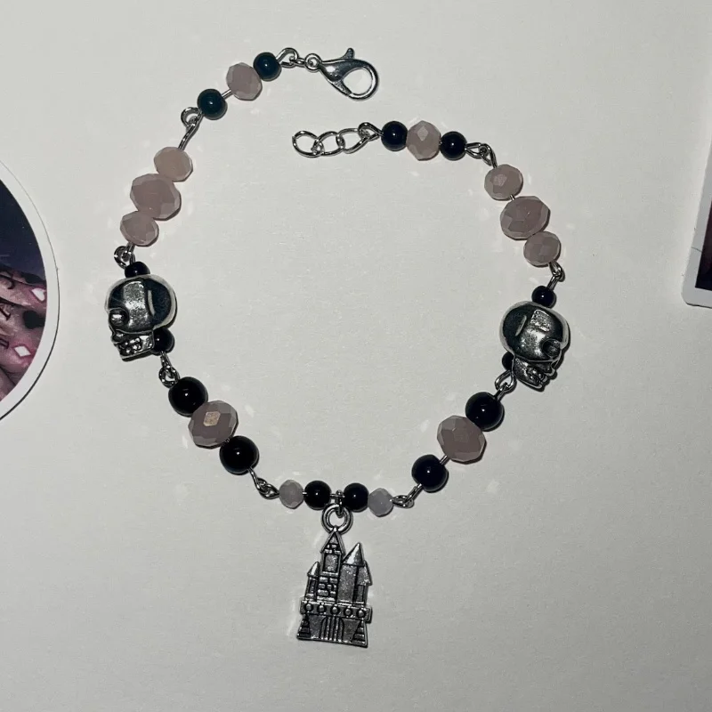 LIL PEEP charm bracelet - castles - star shopping - pink - black - blue- lil peep - gbc - friendship - duo - handmade - bracelet