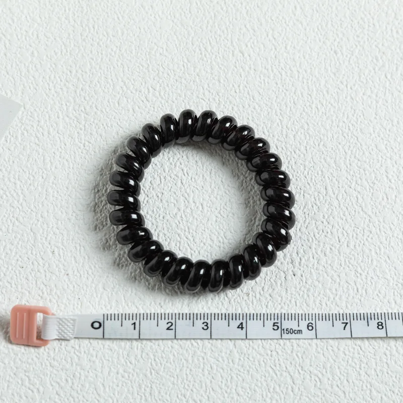 New 6pcs/pack Fashion Women Spiral Cord Elastic Hair Band 5.5cm Big Plastic Telephone Cord Simple Black White Hair Tie Head Band