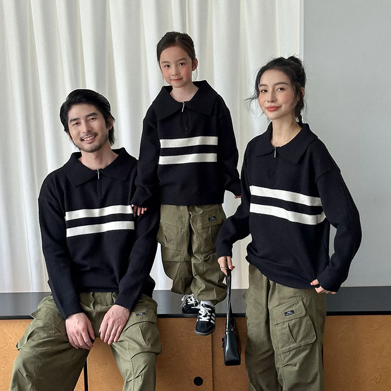 New Autumn Product Family Matching Outfit Sweater Pants Set for Dad Mum And Child Look Clothing Parents Kids Clothes Suit Wear