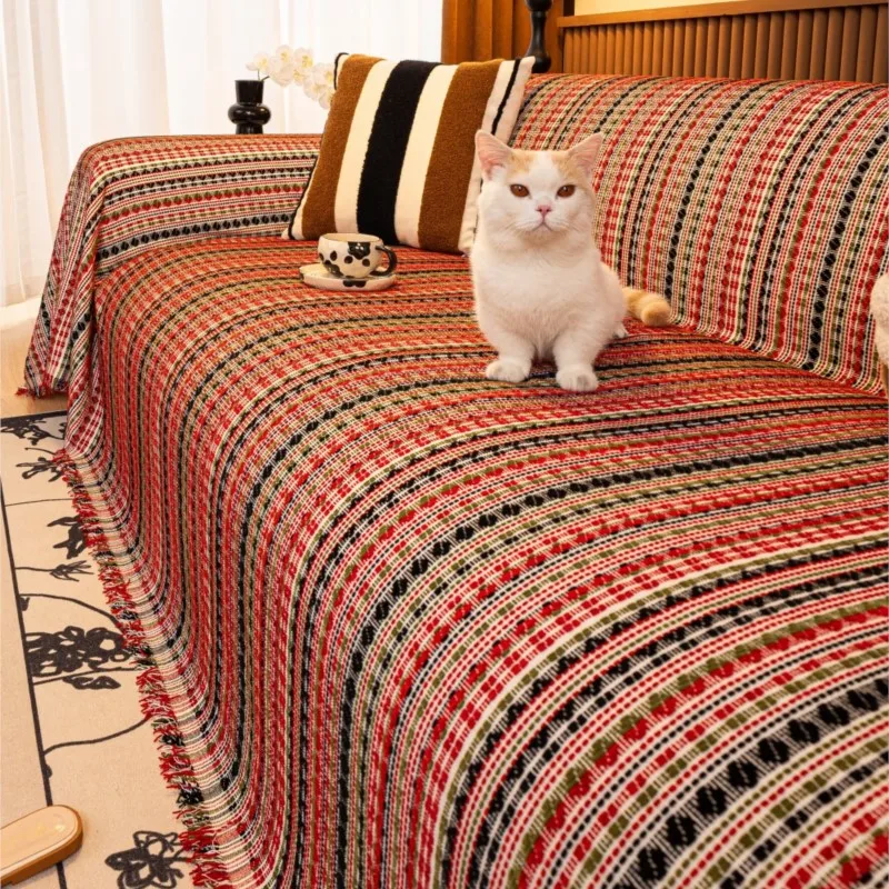 

Sofa Covers Chenille Sofa Mat Throw Blankets 2025 All-season Camping Picnic Blanket Striped Sofa Cover cojines decorativos sofá