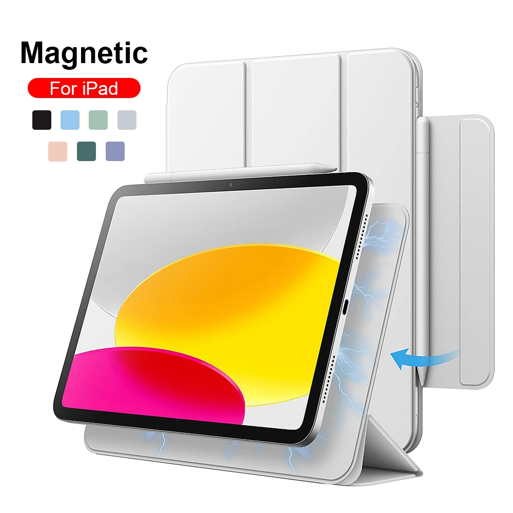 

Магнитный чехол для Ipad A16 M3 2025 Pro 12,9 13 11 M2 M4 10,9 Фонд 10-го поколения для Ipad Air 11 5 4 Mini 6 7 Защитный чехол
