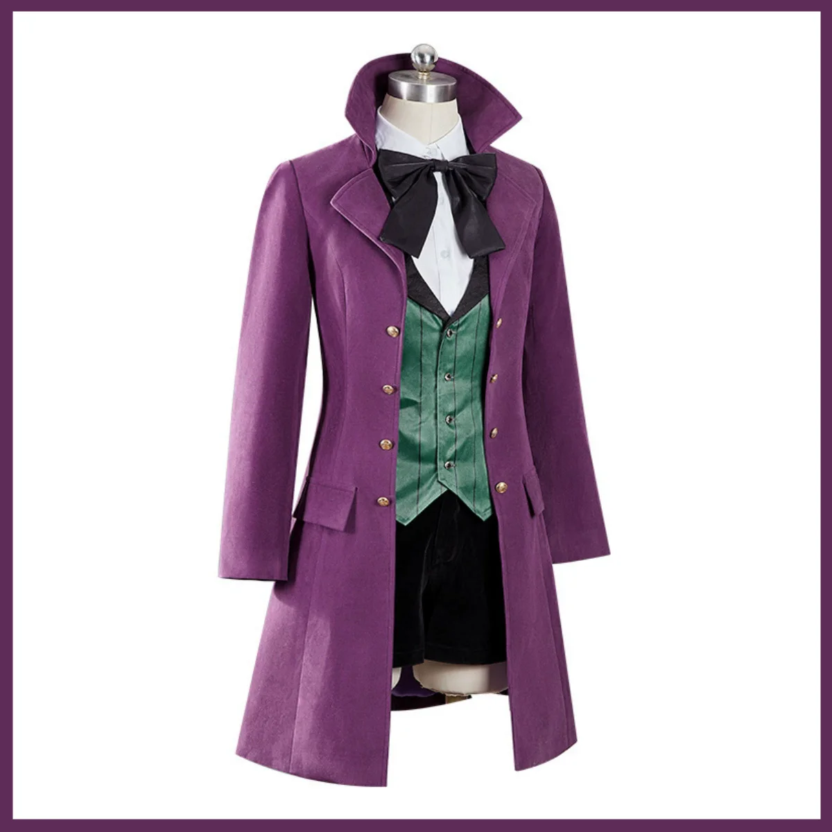 أنيمي ألويس ترانسي تأثيري حلي الأرجواني مساء معطف على شكل ثوب قميص موحد شعر مستعار رجل كرنفال عيد الميلاد البدلة