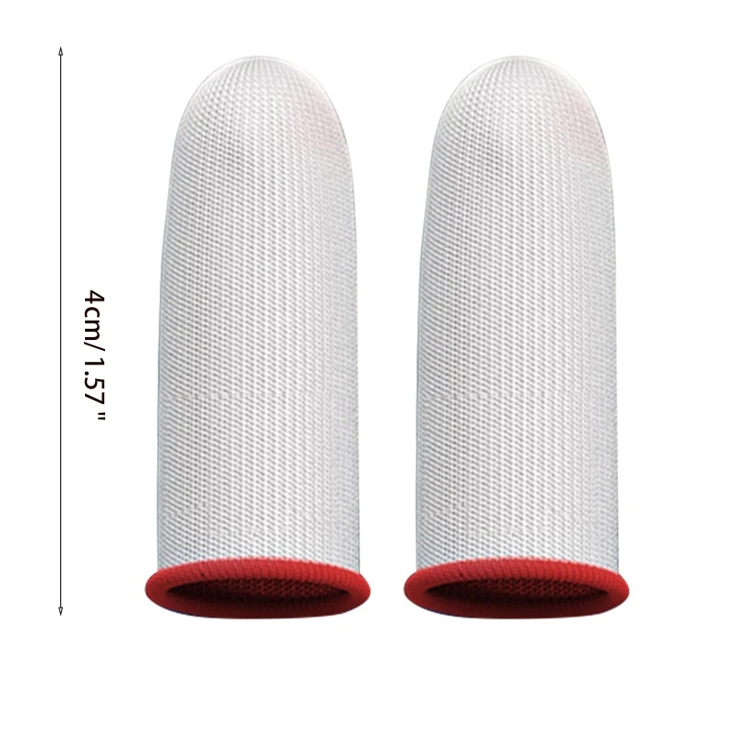 2 Pair Gaming Finger Sleeves Ultra-thin Conductive Silver Fiber Finger Cots Non-slip Breathable Game Gloves for PUBG Mobile Game