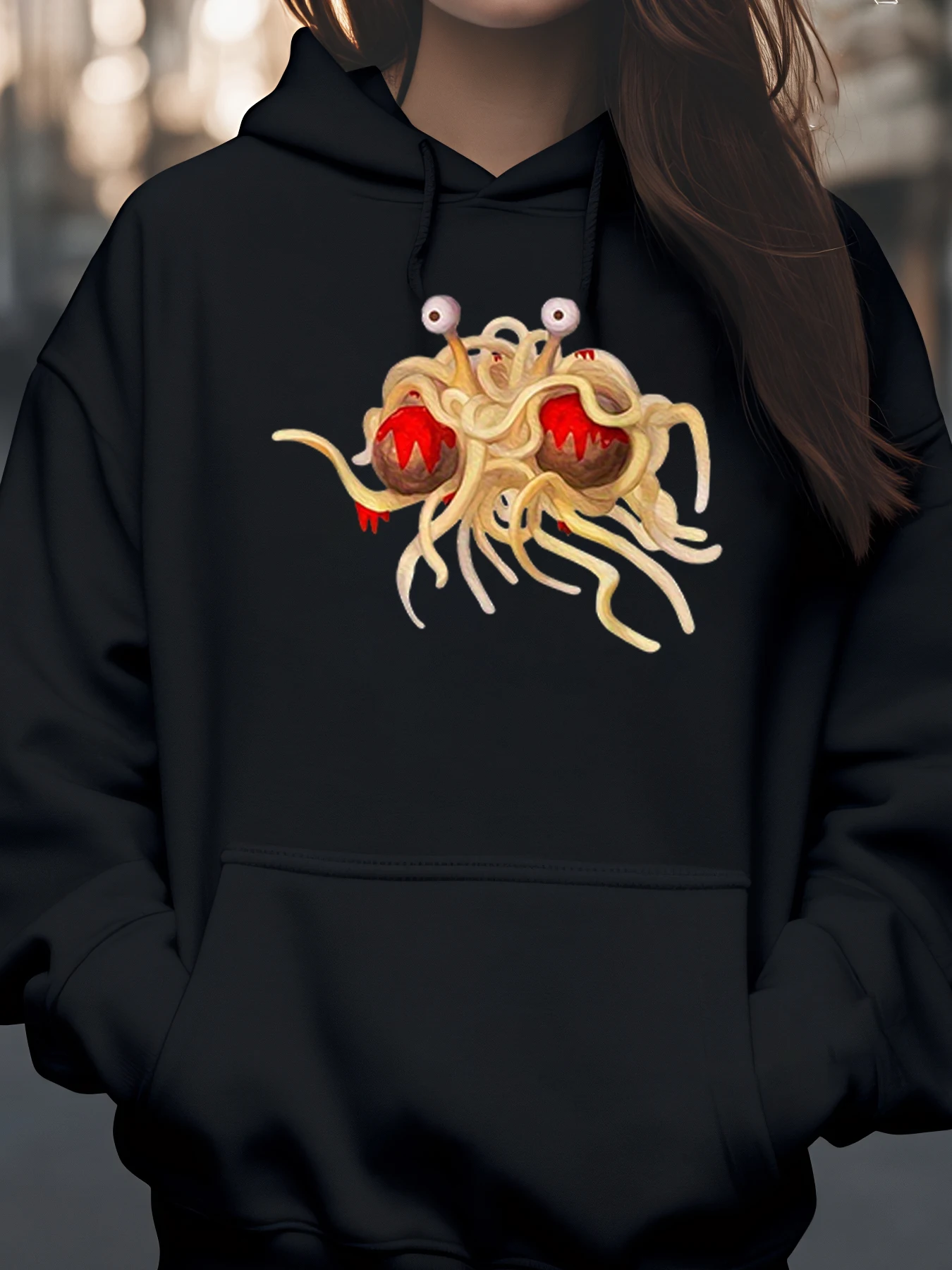 

Spaghetti Monster Print Hoodie Halloween Costume Party Wear for Women and Men
