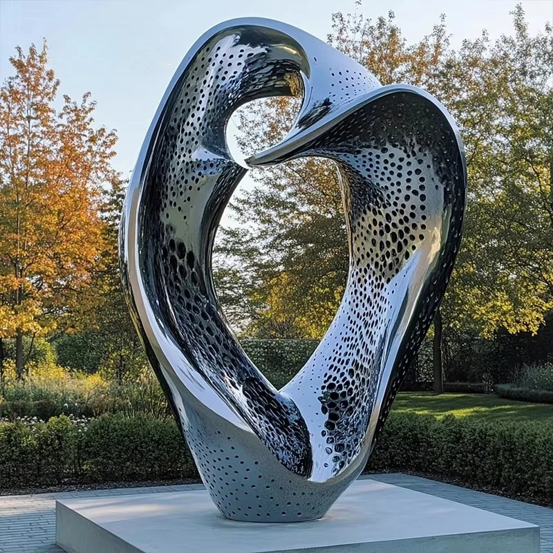 Stainless Steel Garden Sculpture Hotel Lobby Art Statue Water Feature Decoration
