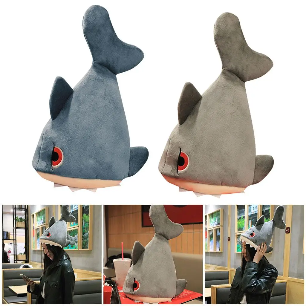 Funny Animal Party Shark Hat Plush Headgear Winter for Adults Halloween Festival