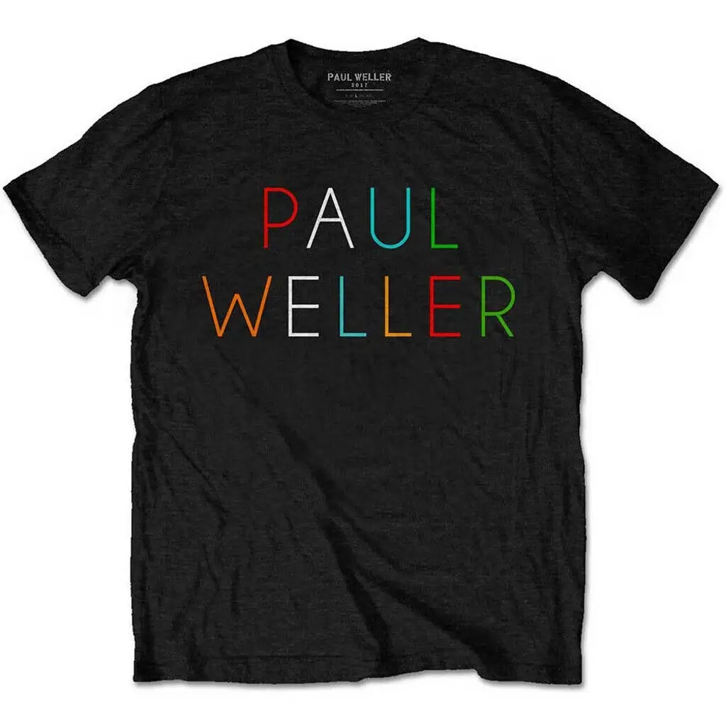 Paul Weller 'Multicolour Logo' Black T Shirt