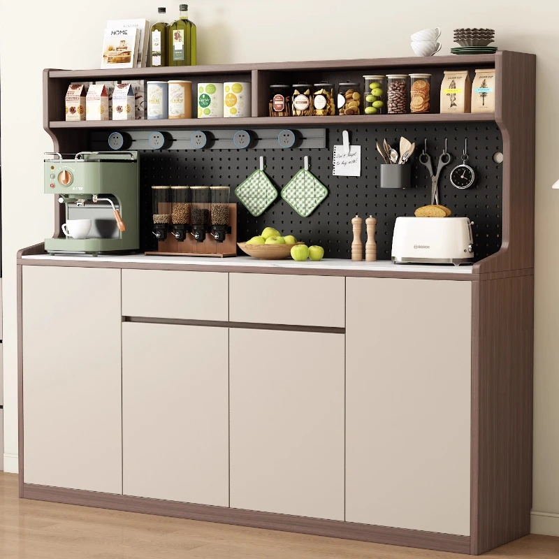 

Solid wood dining cabinet integrated living room, wine and tea storage, household floor standing kitchen storage cabinet