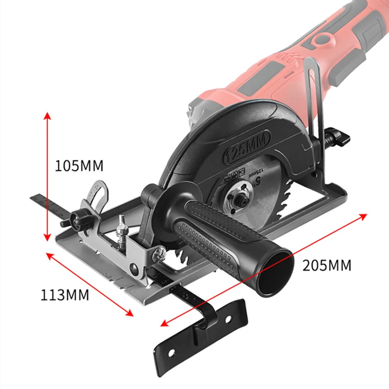 Meuleuse d\'angle réglable avec dispositif de renforcement de la poussière, mise à niveau 45 °, conversion en machine de découpe, base de rainurage