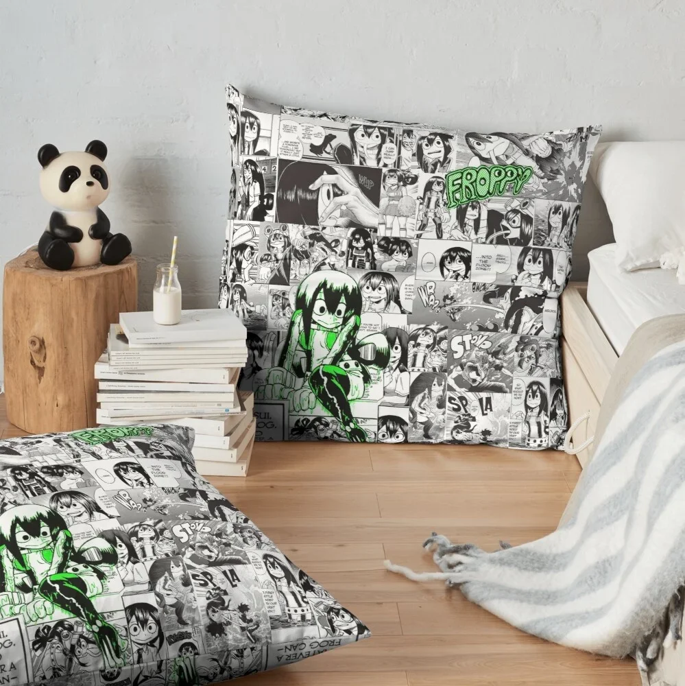 Froppy Hops Into Battle! Pattern Pillow Case Fashion Square Cushion Car Sofa Home Office Decor