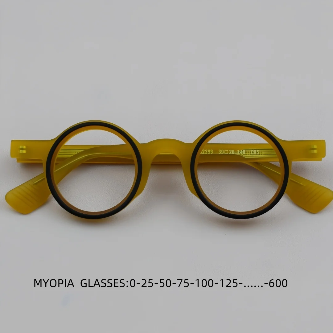 

Acetate Design Women Myopia Glasses Men Fashion Round Presbyopic Eyeglass Dioptric -1.00~-6.00