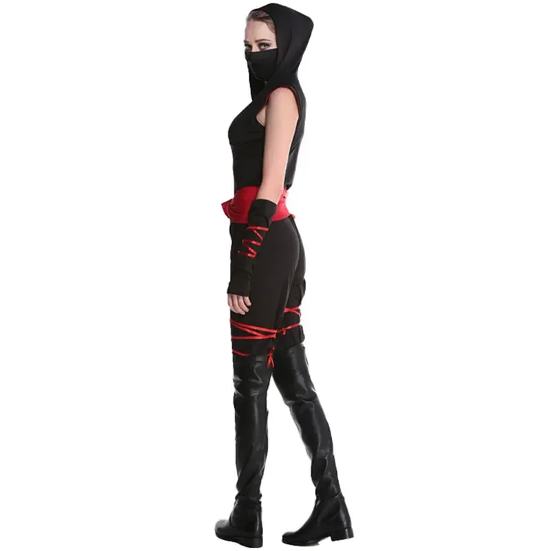 Colorful House Women Ninja Costume Black Deadly Assassin Costume Women Elder Girls Halloween Costume