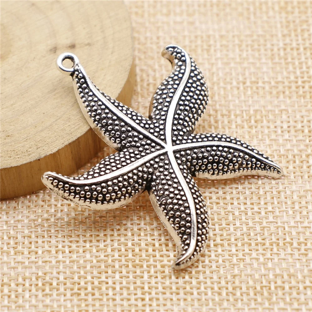 WYSIWYG 2pcs 50x43mm Big Stafish Charm Pendant Large Starfish Pendant