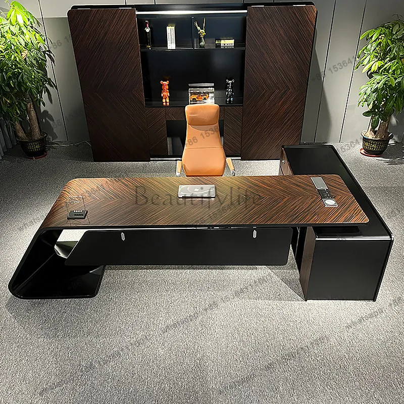 

President's desk, simple, modern, high-end fashion, large class desk, atmospheric single desk