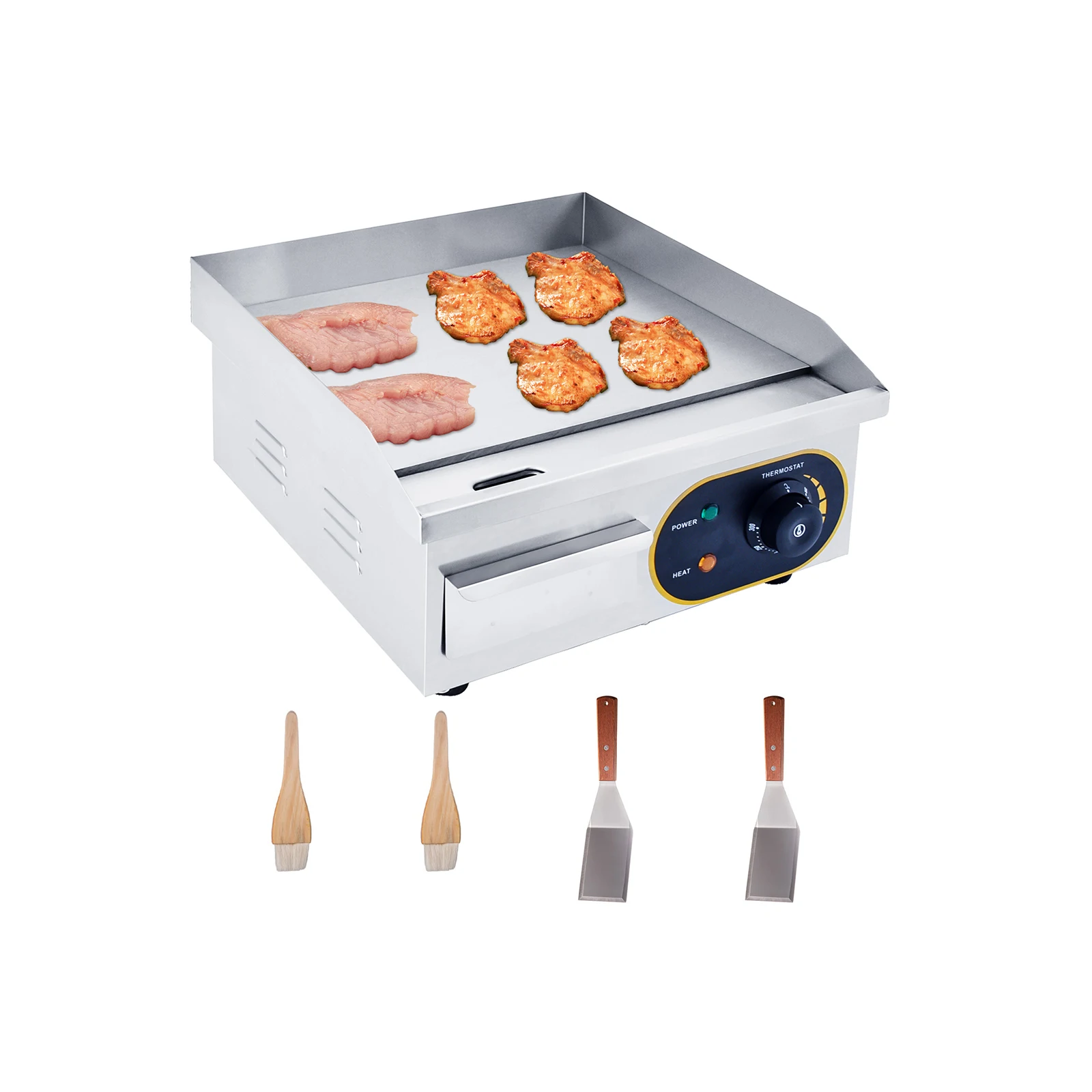 

Wholesale Supply ECO Friendly Smokeless Stainless Steel Grill Griddle Machine Electric Griddle Comercial Hamburger