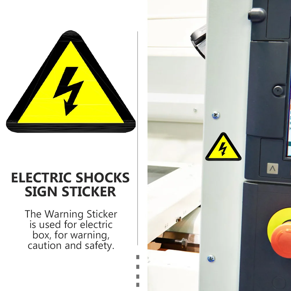 50 Stück Hochspannungs-Warnaufkleber, gelbes Dreieck, elektrische Gefahrsschilder, elektromagnetische Sicherheitsaufkleber