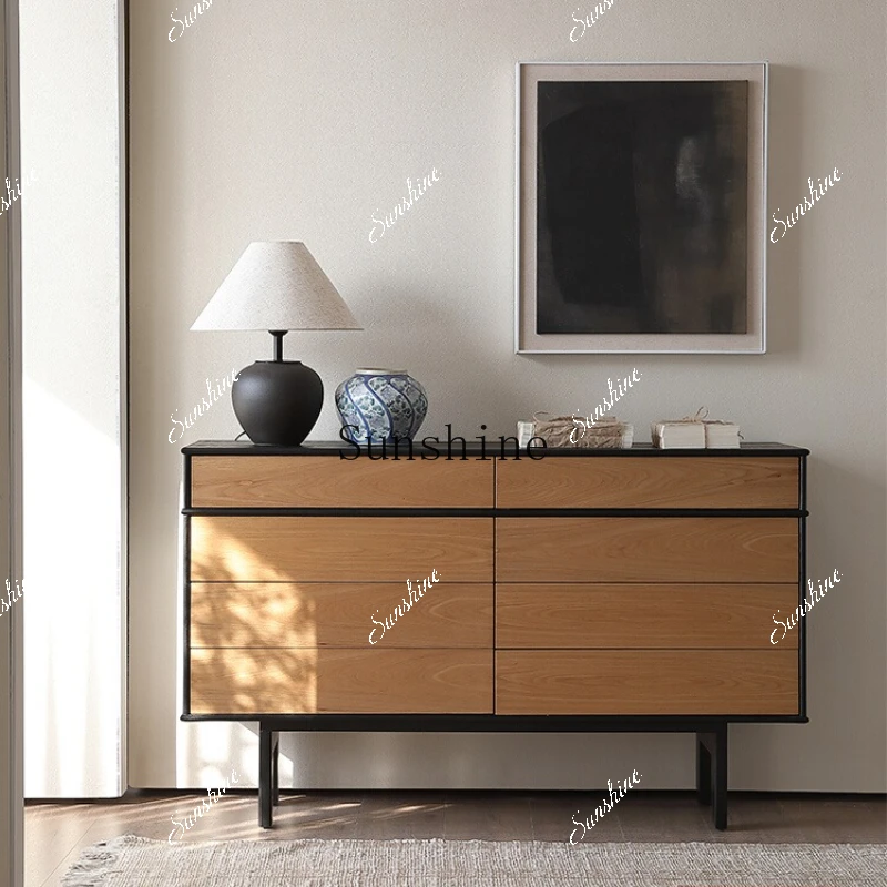 Integrated against the wall, silent wind storage eight-bucket cabinet, living room simple storage cabinet  FT