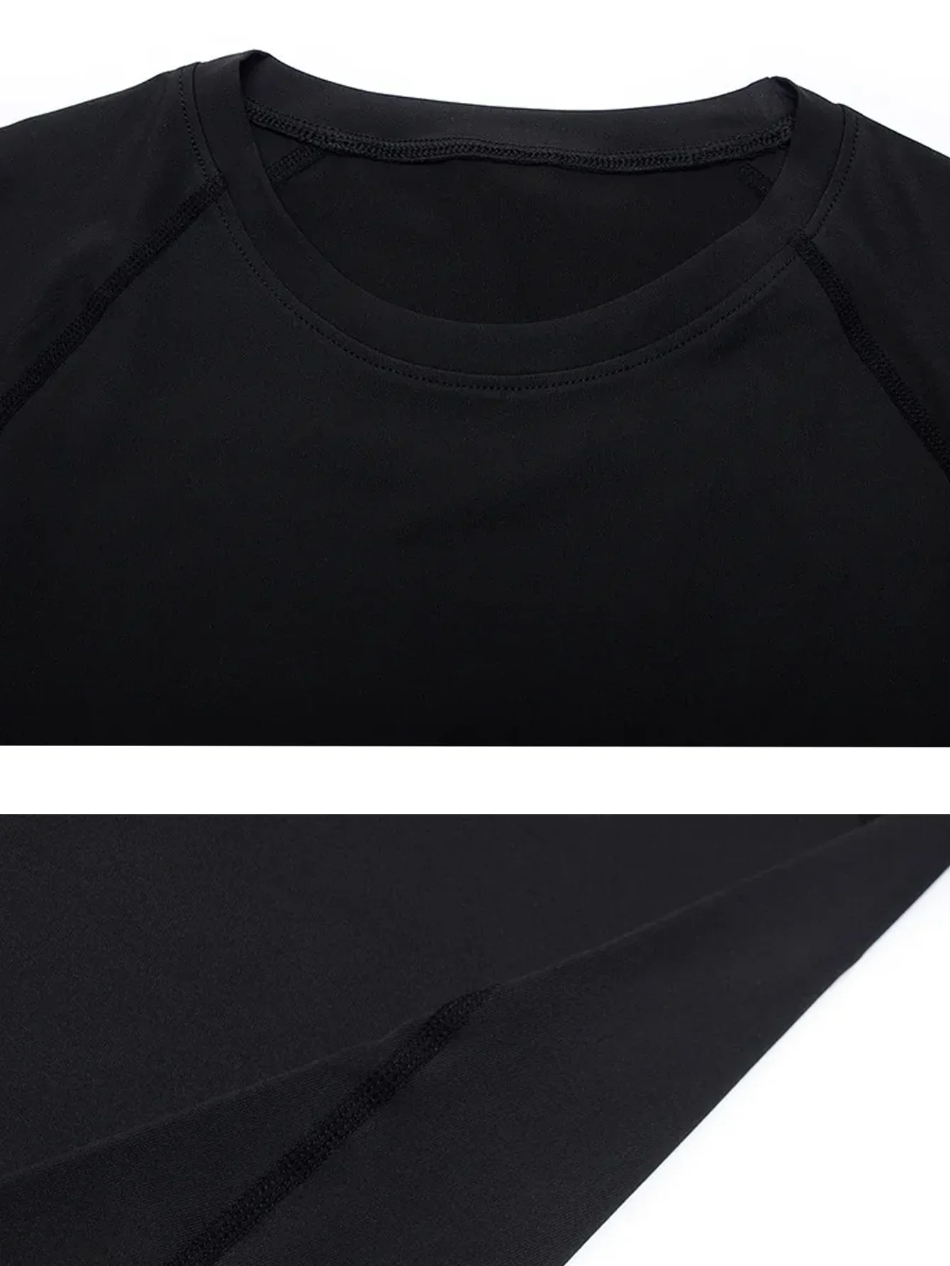 Männer Kompression Langarm Shirt Schwarz Fitness T-shirt Männlich Läuft Schnell Trocknend Gym Top Sonnenschutz Sport Basis Schicht – Detail 6