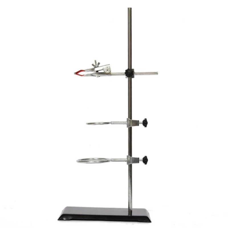 Laboratory Grade Metalware Support Stand, Cork Lined Burette Clamp With 2 Retort Ring (2Inch,3Inch Dia)