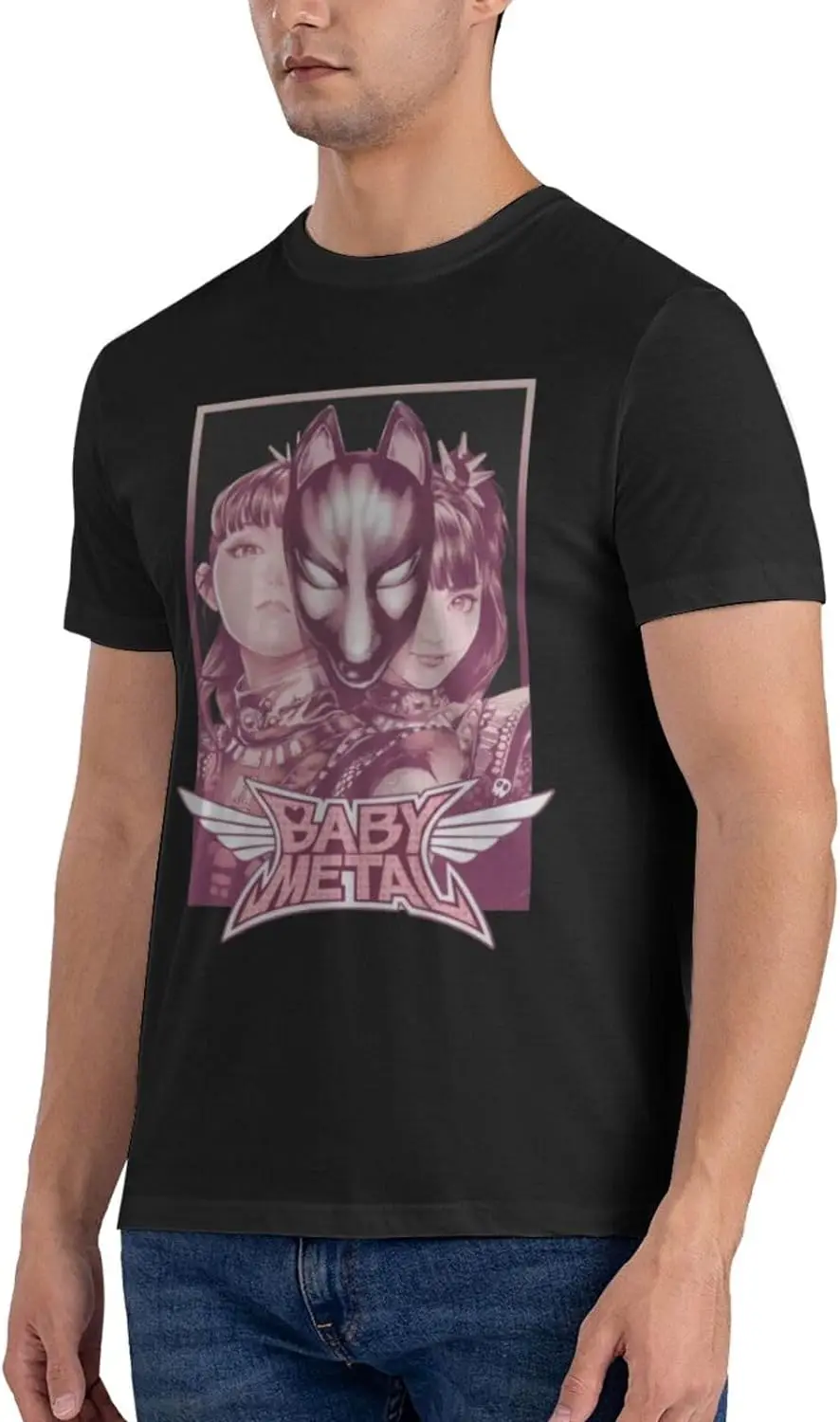 Babymetals Shirt Men's Personalised Graphic Short Sleeve Tshirt Fashion Breathable Cotton Tees Black