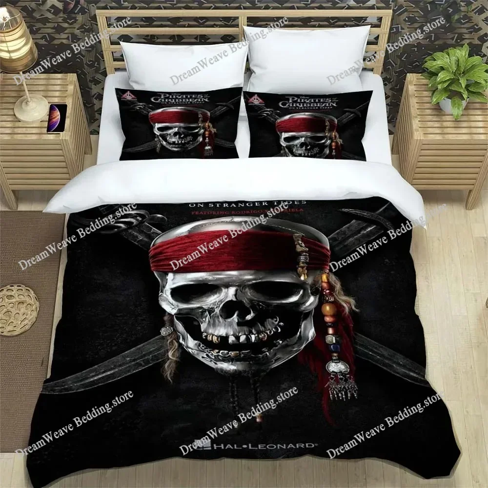 Pirates Jack Duvet Cover Pillowcase Pirates of The Caribbean Bedding Set Adult Boy Bedroom Decoration Gift Single Double Size