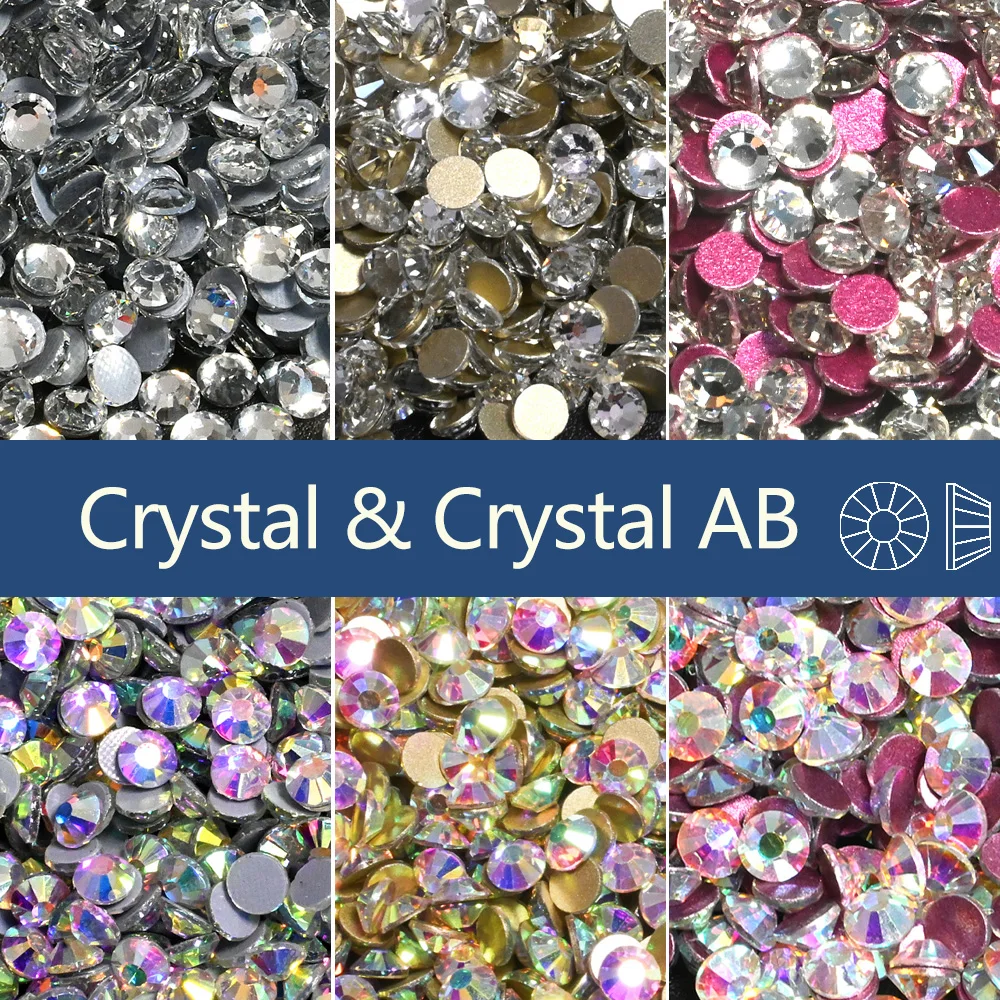

Super Quality Glitter Gems SS3-SS50 Flatback Stones Clear Crystal Non Hotfix Rhinestones Nail Art Decoration Rhinestones