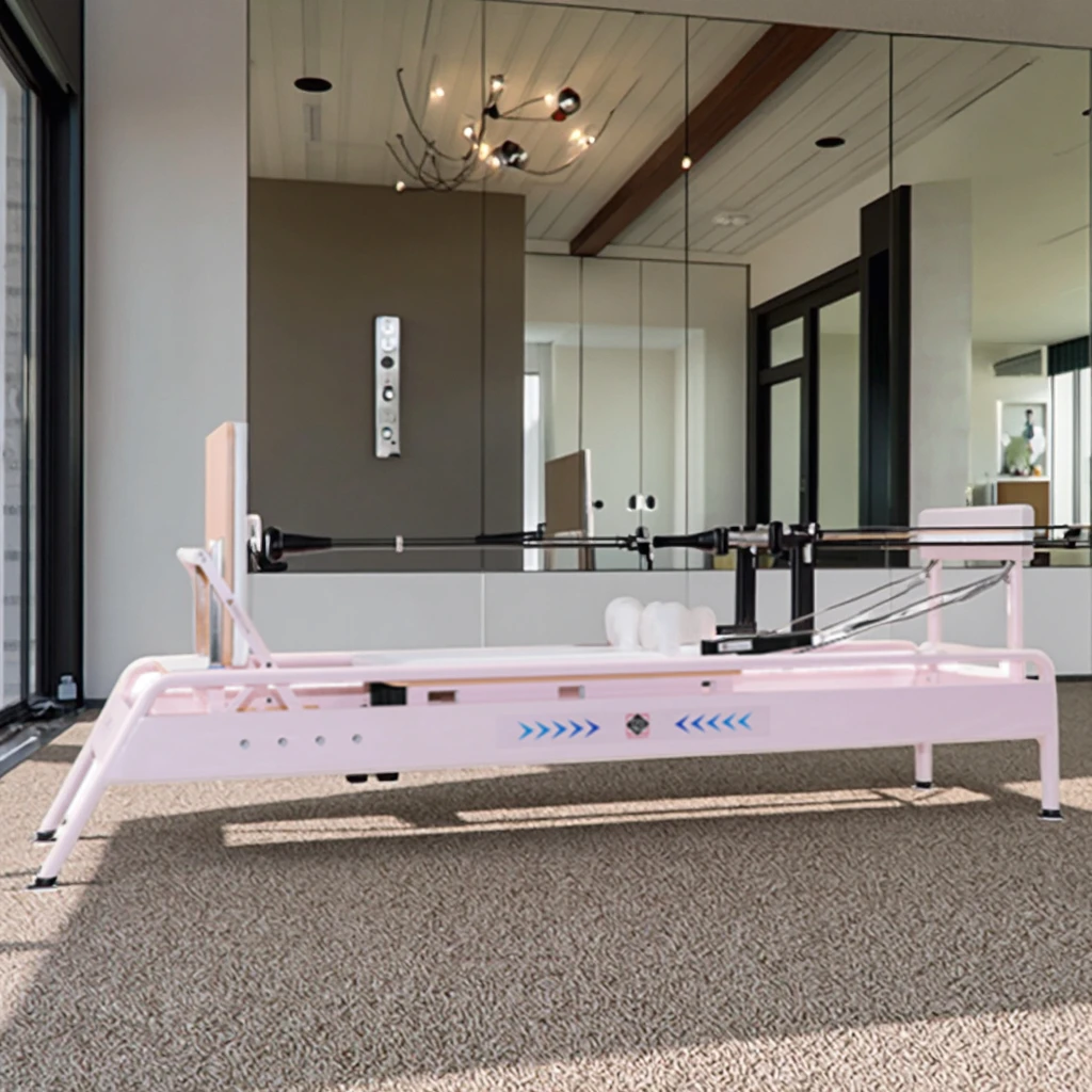 

High Quality White Pink Pilates Aluminum Reformer Core Bed Quality White Aluminum Alloy Pilates Reformer Cama Maquina De Pilates
